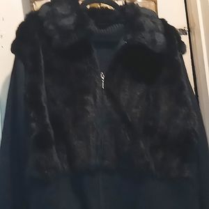 PLUS FAUX FUR SWEATER COAT